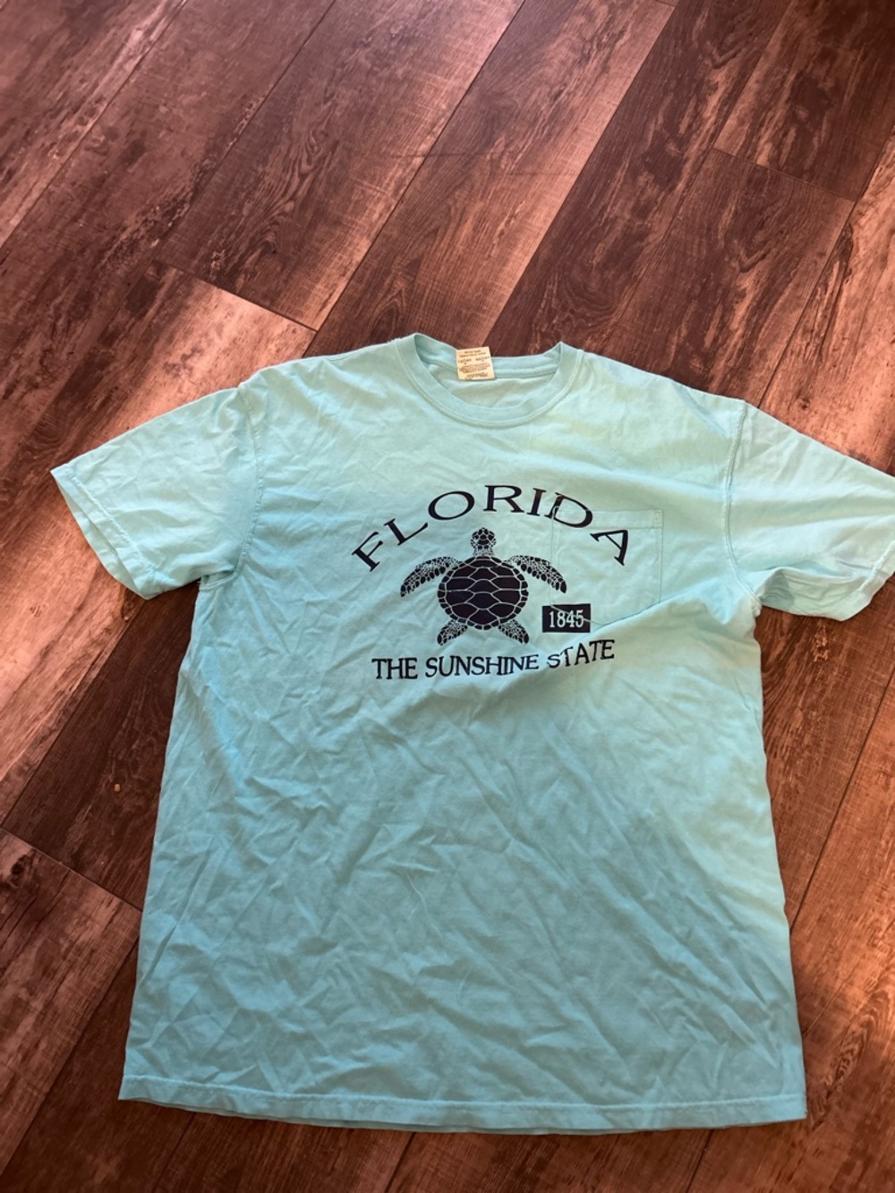 Private Label Light Aqua Florida Turtle Tee. B1